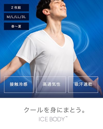 Lipropp - 夏 冷感インナー メンズ 半袖 【2025年新素材 接触冷